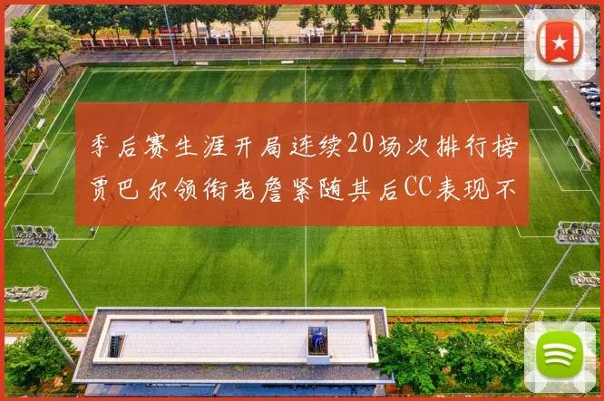 季后赛生涯开局连续20场次排行榜贾巴尔领衔老詹紧随其后CC表现不俗